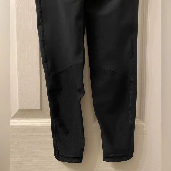 NEW Nike Pro 365 Women's High-Waisted 7/8 Mesh Panel Leggings, Black/Volt/White - Picture 10 of 13